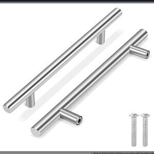 Flexzion 8" Stainless Steel Cabinet Pulls - 15 Pack - Brushed Nickel